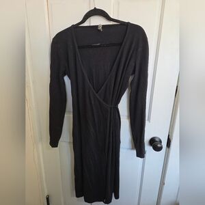 Women's Black Wrap Mini Dress